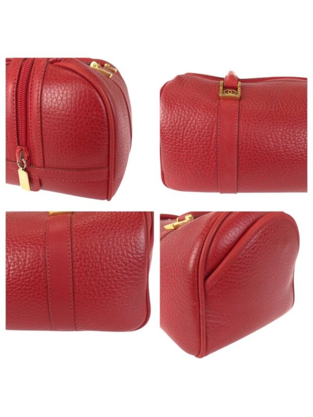 Gucci Vintage Interlocking Red Gold Leather 000 58 Mini Boston Bag - Picture 5 of 9